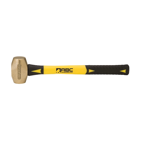 3 lb. Brass Hammer with 14" Fiberglass Handle